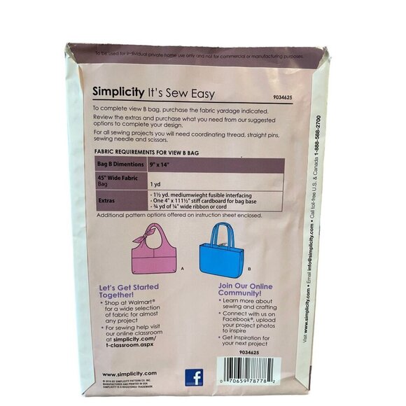 Simplicity It's Sew Easy Create Your Own Handbags Sewing Pattern 9034625 - Picture 2 of 2